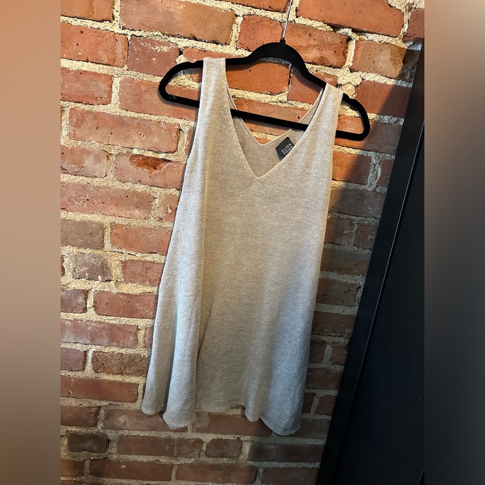 Eileen Fisher 100% Linen Crochet coverup